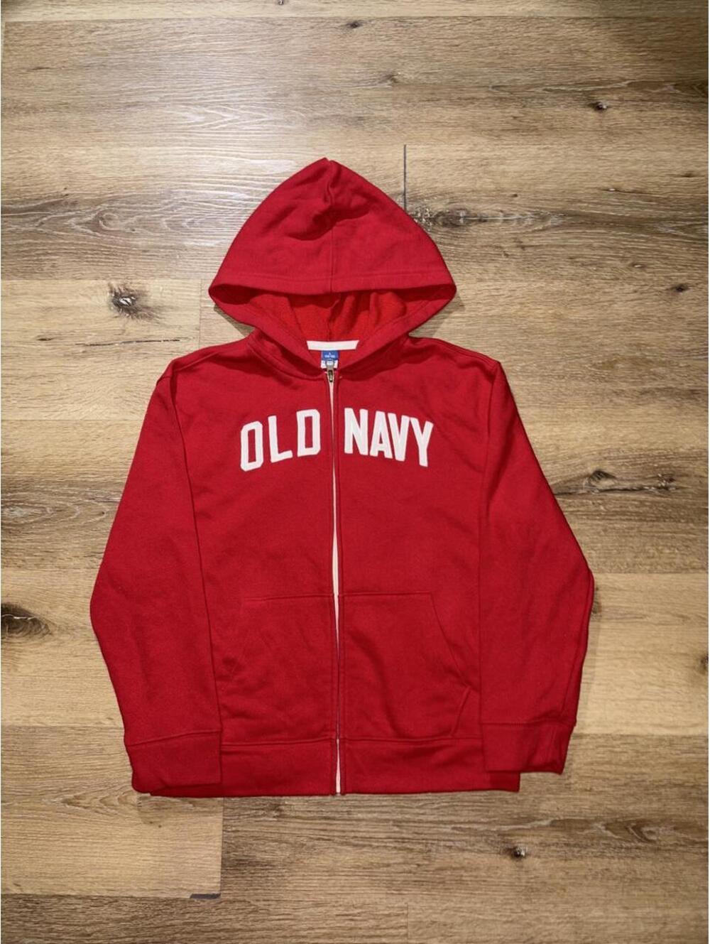 Old Navy Red Logo Full Zip Hoodie Kids Large 10-12